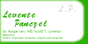 levente panczel business card